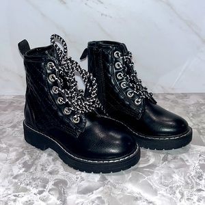 NEW Steve Madden kids bettyy black lace up boot sz 8